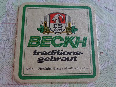 Beer Coaster ~ BeckH Traditions Gebraut Beck H ~ CB 1855 Meister Bock ~ GERMAN