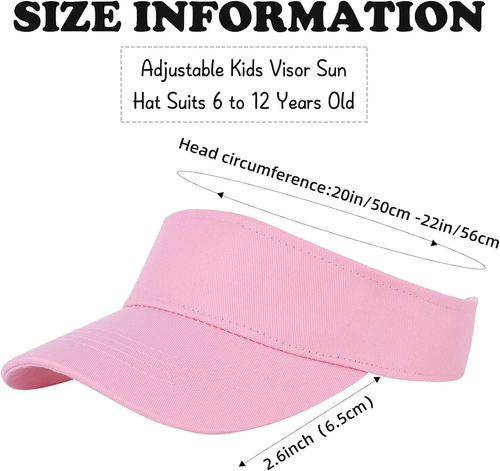 UPF 50+ Kids Visor Sun Hat Adjustable High Tennis Hat Sports Running Golf Visor - Picture 4 of 7