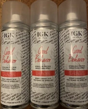 3 Pack Good Behavior Spirulina Protein Smoothing Spray by IGK for Women 5.6 oz