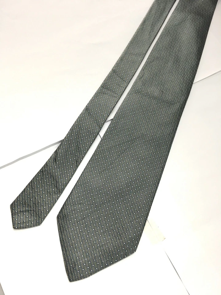 Подлинный DONNA KARAN Нью-Йорк в полоску Dot дизайн на серый 100% шелк галстук - Изображение 4 из 4