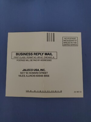 NES Jaleco Membership Warranty Registration Card Insert JAL-NES-US | eBay