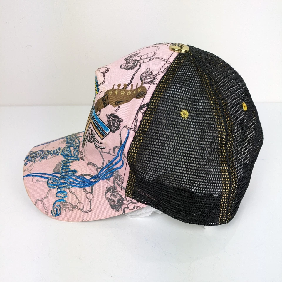 DE COLECCIÓN Christian Audigier Sombrero Oro Rosa Adulto Snapback Bordado Camionero Foto 3 de 4