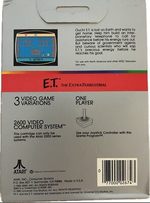 Jeu E.T. Pour Atari 2600 – Boîte Scellée De 1982, Collector D'époque