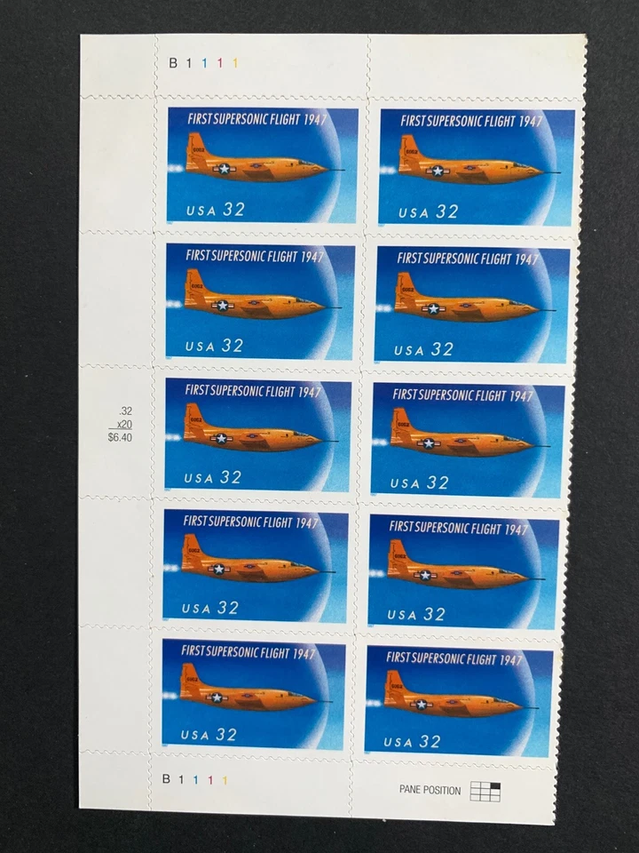 U.S. Stamps Air Force, Flight & Women. SC #3167, 3173, 3174, 3838 Blocks - Image 2 of 4