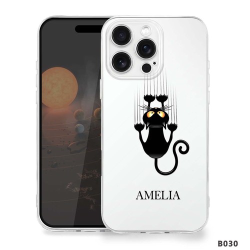 Custom Name Cats Patterned Phone Cover Case For iPhone 15 16 Pro Max 14 13 16e - Picture 20 of 105