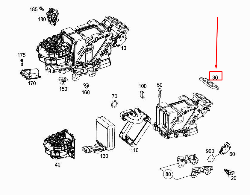 MERCEDES-BENZ S W222 Klimakasten-Dichtungsrahmen A2228350398