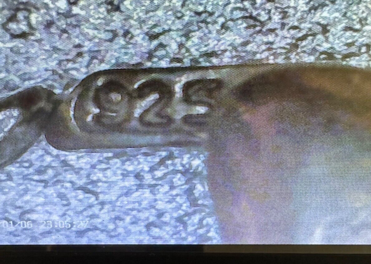 925 Solid Sterling Silver Link Bracelet Amber But… - image 5