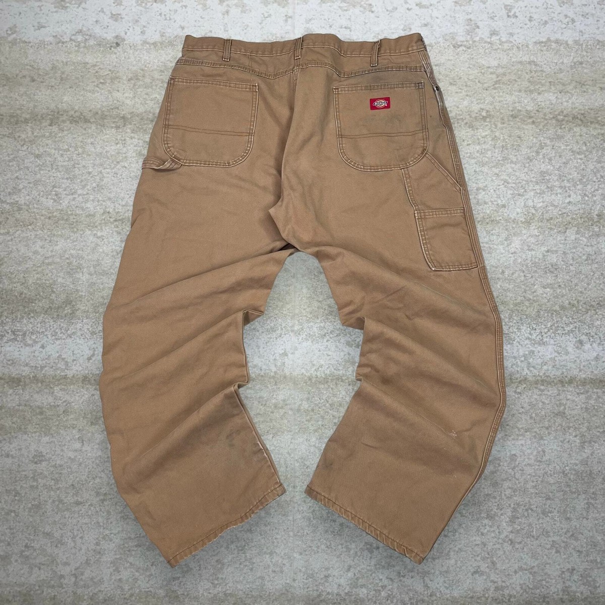 パンツ 90s Dickies baggy wide work pants BRN Vintage Dickies Carpenter Pants Tan Canvas Baggy Wide Leg