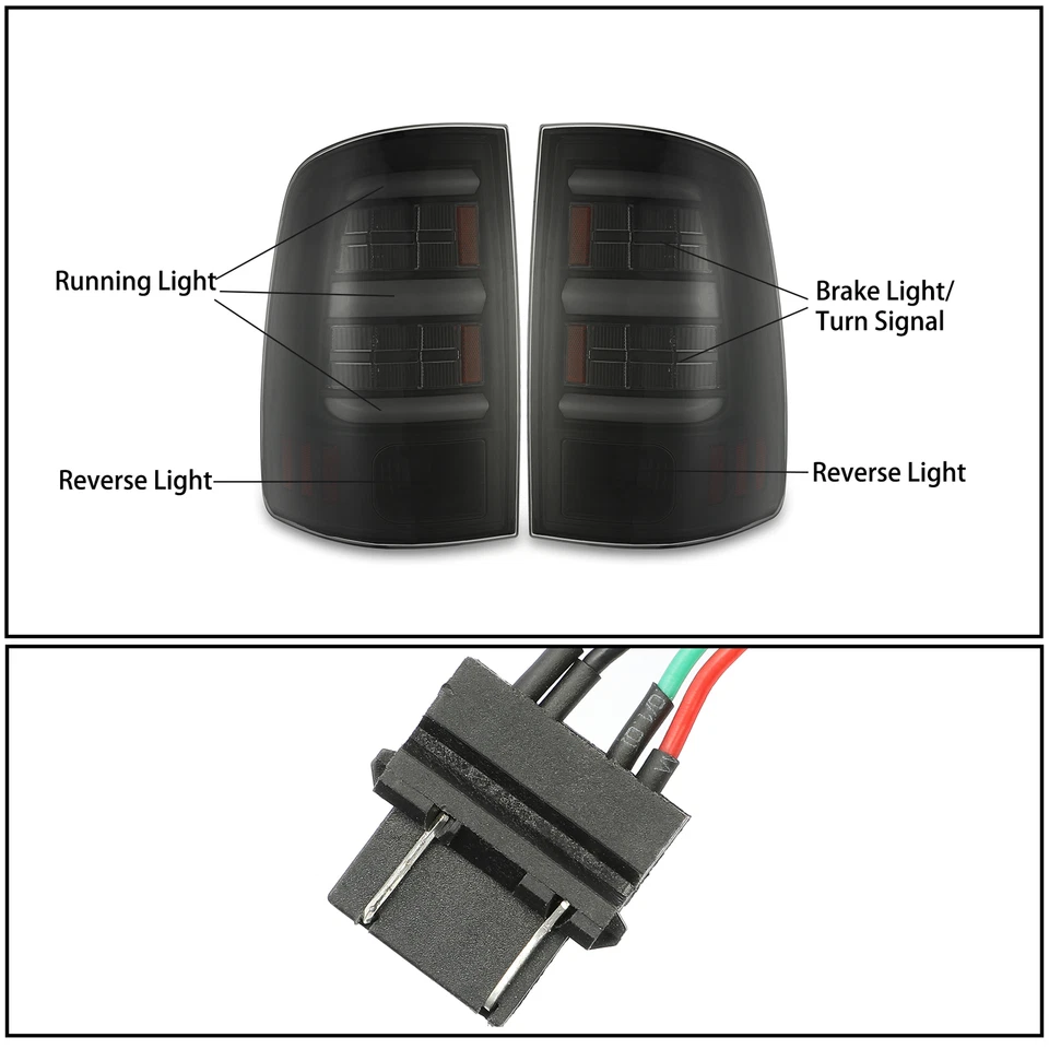 Lámparas de freno luces traseras barra LED humo para Dodge Ram 1500 2500 3500 2009-2018 Foto 2 de 4