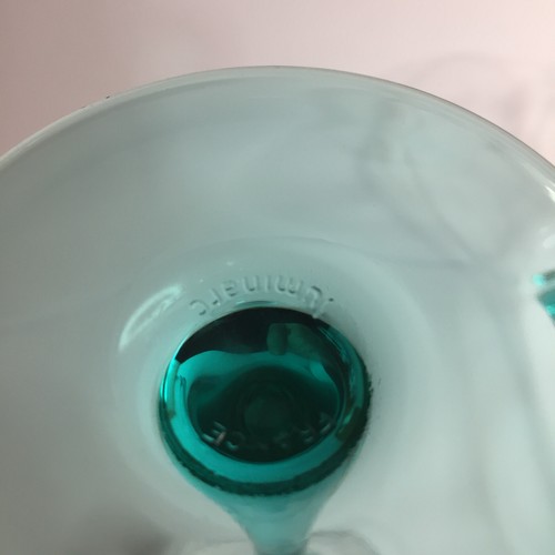 Luminarc Wine Glasses x 4, Aqua Blue Stem and Base France Cristal D'Arques 140ml - Picture 7 of 14
