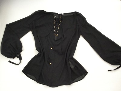 BNWTT 100% auth Versace Collection, Ladies Black Top / Blouse. 42 Rrp £550.00
