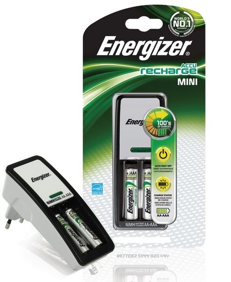 CARICA BATTERIE MINI RECHARGE ENERGIZER +2 BATTERIE MINI STILO AAA Ni-MH 700 mAh