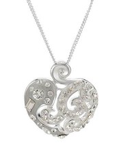 Lovely Heart Necklace With Genuine Crystal Made in 925 Sterling silver.