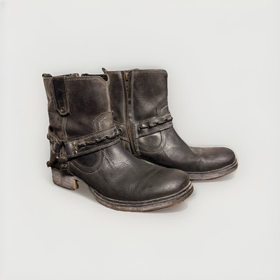 Bed Stu Distressed Leather Harness Motorcycle Boot BED STU Roma Brown Distressed Leather Harness Biker  main image 4