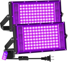 2 Pack 100W LED Black Light IP66 Waterproof Outdoor Blacklight Flood Light New