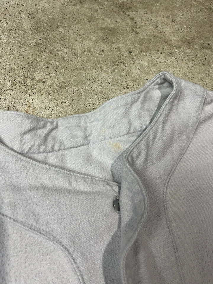 Винтажная бейсбольная футболка 50-х Rawlings размер 46 XL без рисунка серая редкая на пуговицах США - Изображение 4 из 4