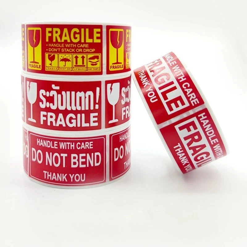 250Pcs Fragile Warning Stickers English Handle With Care Packaging ...