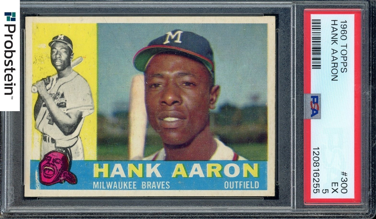 1960 Topps #300 Hank Aaron Milwaukee Braves HOF PSA 5 EX