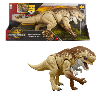 #ad Jurassic World Rebirth Distortus Rex D Rex 22in Rumble N Rampage Figure $42.22