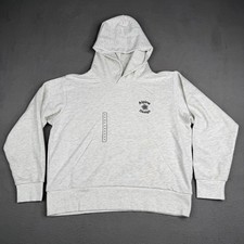 Sudadera con Capucha Diseño Alpino Para Mujer Mediana Crema Brezo AD Caminata Pullover Senderismo Logo