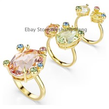 New Gema ring Set (), Mixed cuts, Multicolored, Gold-tone plated