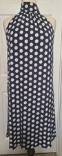 Michael Kors White  polka dot dress halter-neck midi sleeveless Medium