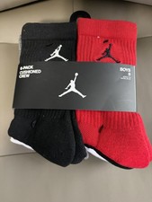 BNWT NIKE JORDAN YOUTH LEGEND 6 PACK CREW SOCKS MULTICOLOR US SHOE SIZE 3Y-5Y