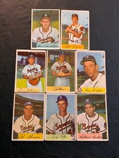 1954 Bowman 8-Card Milwaukee Braves Team Lot - VG - See Description