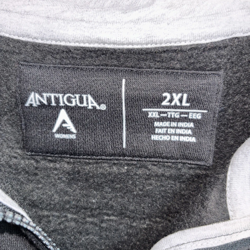 Women Full Zipper Hoodie 2XL Black LOS ANGELES DODGERS Plain Antigua New - Image 2 of 4