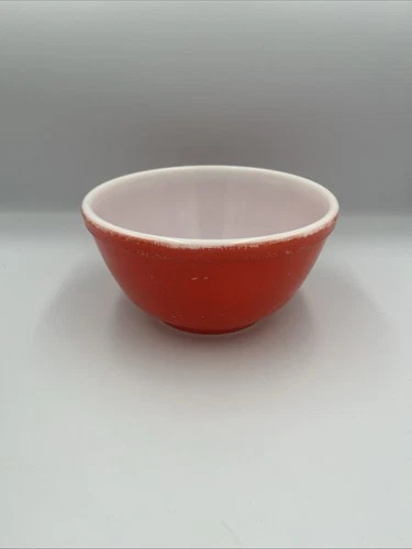 1960’s Pyrex Primary Colors Red Nesting Mixing Bowl 402 1.5 Qt Size USA  Vintage