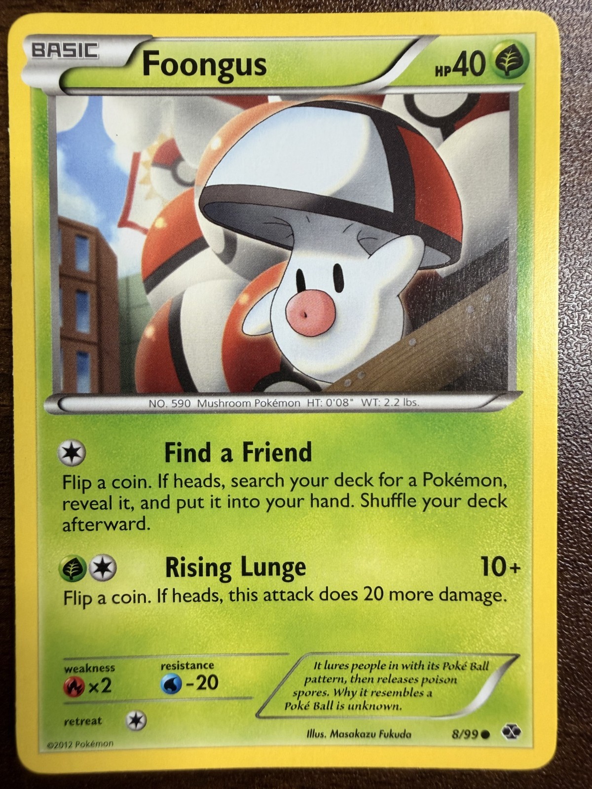 POKEMON CARD 2012 NEXT DESTINIES FOONGUS 8/99