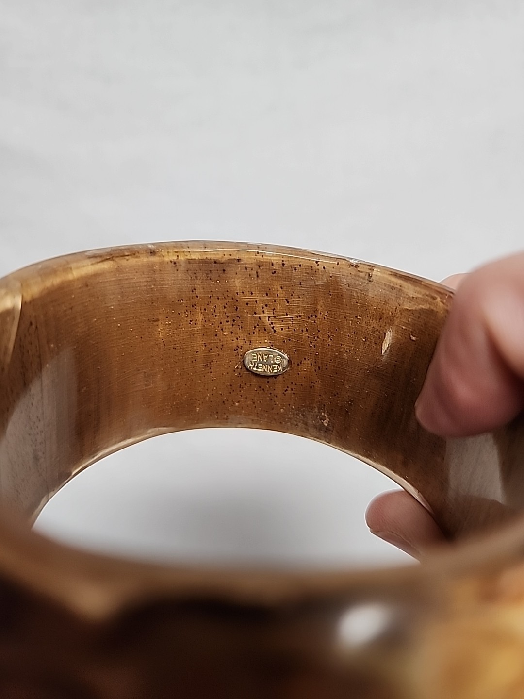 Vtg Kenneth Jay Lane Chunky Bamboo Lucite Bangle … - image 7