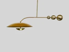 Handmade Brass Chandelier: Adjustable Gold Lighting Fixture