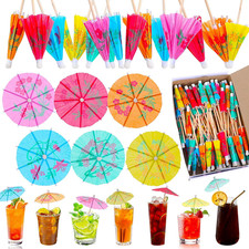 400 Pcs Cocktail Umbrella Picks for Drink Assorted Paper 4" Umbrella Toothpicks