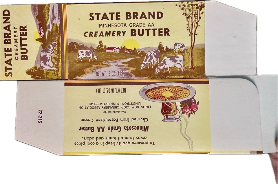 3 NOS! - “State Brand” Butter Box Lindstrom MN Coop Creamery - Antique - Vintage - Image 3 of 4