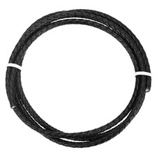 Braided Leather Cord 4mm Bolo Cord Rope for Jewelry Making 1m, Black