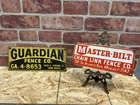 Signs Original Porcelain Fence Co Advertising Gas Oil Metal Vintage