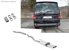  Edelstahl Racing-Komplettanlage ab Kat VW T5 Bus 2x88x74mm oval mit Absorber