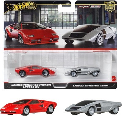 1:64 Hot Wheels 2025 Premium 2-Pack 979R Lamborghini Countach + Lancia Stratos Z
