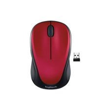 Logitech M317 Wireless Mouse, 2.4GHz with USB Receiver, 1000 DPI Red "Restored"
