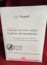 LA FRESH 8 x 7" INDIVIDUALLY SEALED MAKEUP REMOVER TOWELETTES - Count 50