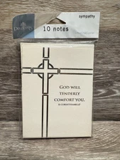 Set of 10 Religious SYMPATHY Cards + Envelopes by Dayspring Silver Foil Blank