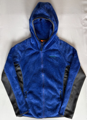 Merrell Womens M Polartec Fleece Hoodie Jacket Blue Full Zip Hooded