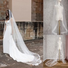 Pearls Wedding Veils for Bride Bridal Accessories with Comb Cathedral Length