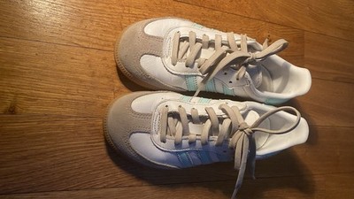 Adidas Originals Samba Kinder Turnschuhe Gr. 30 5 Weiß und Türkis Top Zustand