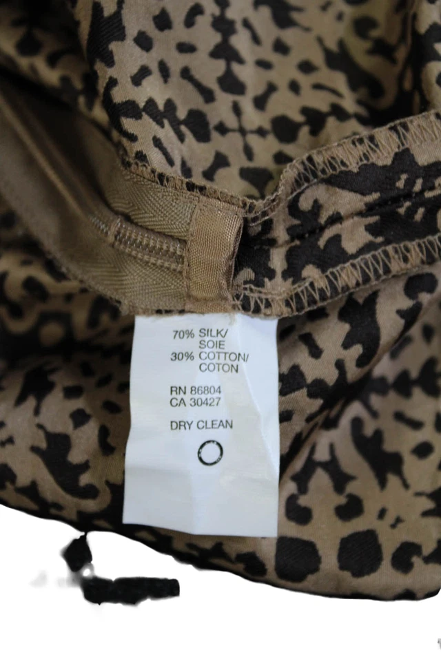 Falda lápiz Magaschoni para mujer seda estampado abstracto hasta la rodilla marrón talla 14 Foto 4 de 4