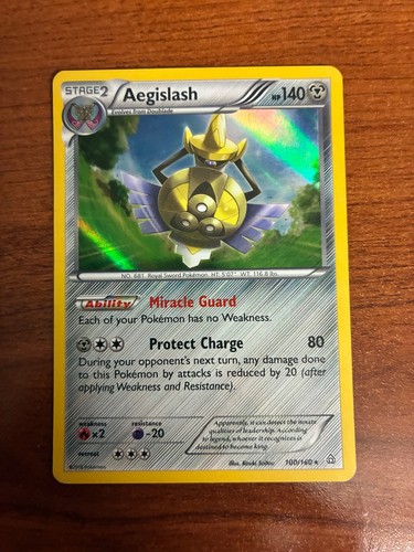 Aegislash 100/160 Holo Rare Primal Clash Pokemon Near Mint