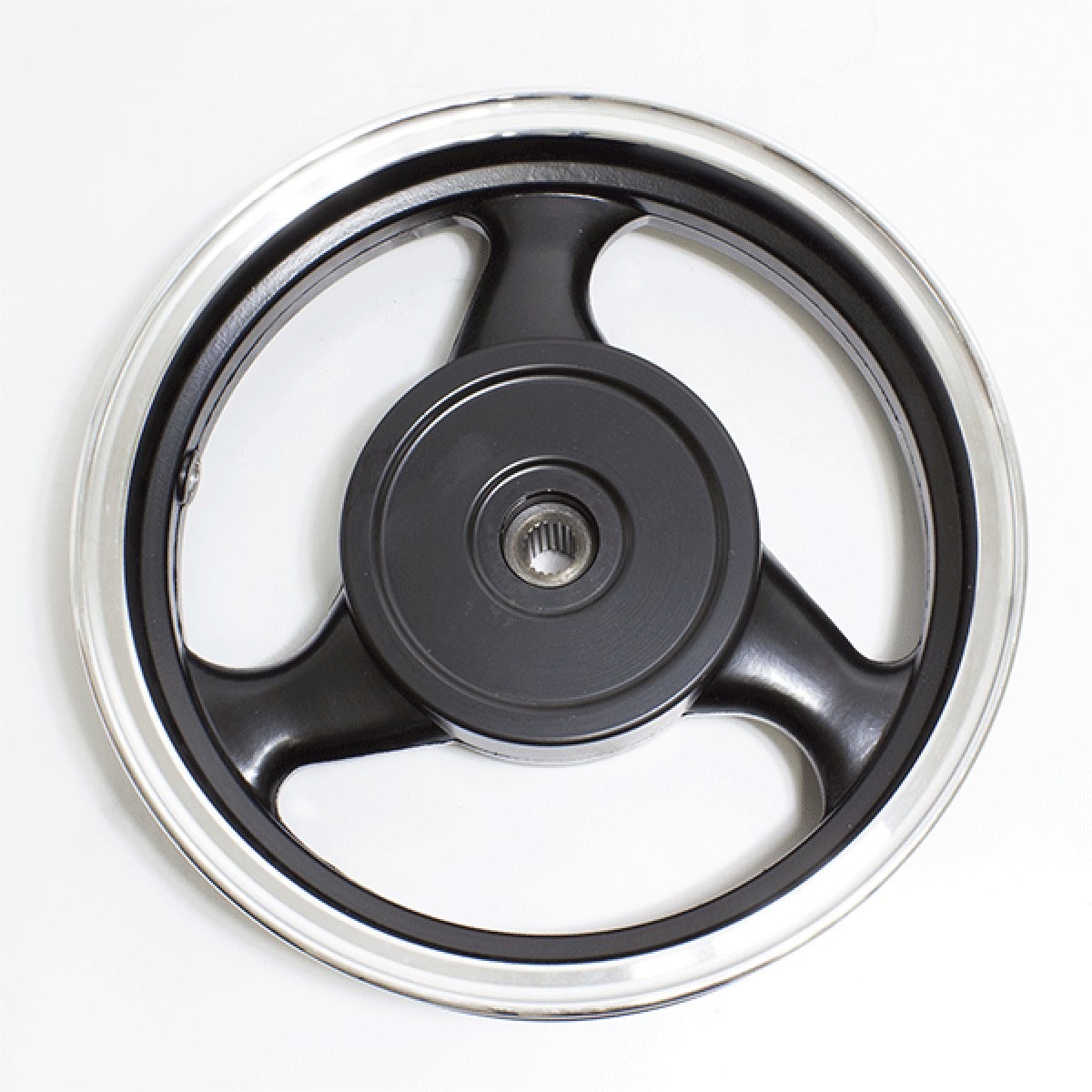 Rear 3 Spoke Wheel Black 12 x 2.50inch (Drum Brake) for ZN125T-32A, DB125T-32A