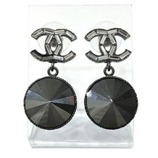 Chanel Coco Mark Earrings Women Black One Size 680038
