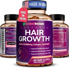 Women's Hair Growth Vitamins – Biotin 10,000mcg & Collagen, 60-Day